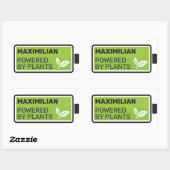 Angetrieben durch Pflanze grüner vollständiger Akk Rechteckiger Aufkleber (Blatt)