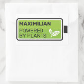 Angetrieben durch Pflanze grüner vollständiger Akk Rechteckiger Aufkleber (Tasche)