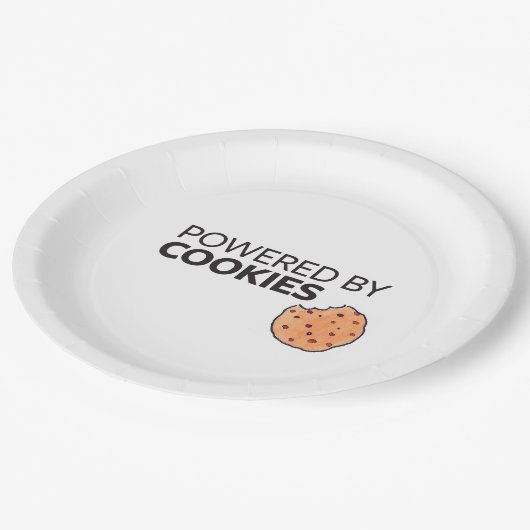 Angetrieben durch Plätzchen Pappteller (Schrägansicht)