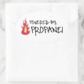 angetrieben durch Propan Ovaler Aufkleber (Tasche)