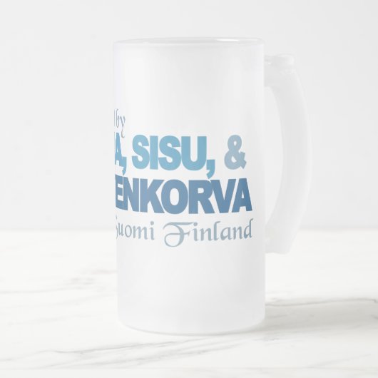 Angetrieben durch Sauna-, Sisu- u. Kossu-Tasse Mattglas Bierglas (VorderseiteRechts)