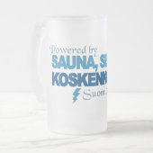 Angetrieben durch Sauna-, Sisu- u. Kossu-Tasse Mattglas Bierglas (Vorderseite Links)