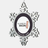 Angetrieben durch Speck 2 Schneeflocken Zinn-Ornament (Rechts)