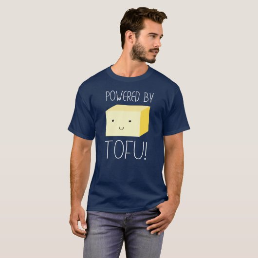 Angetrieben durch Tofu mit illustriertem T-Shirt (Vorne ganz)