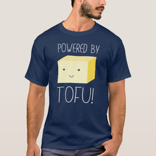 Angetrieben durch Tofu mit illustriertem T-Shirt (Vorderseite)