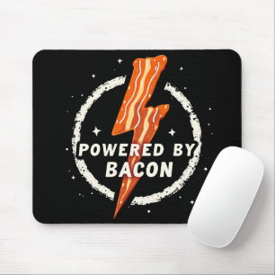 Angetrieben von Bacon Lustige Retro-Foodie-Ästheti Mousepad