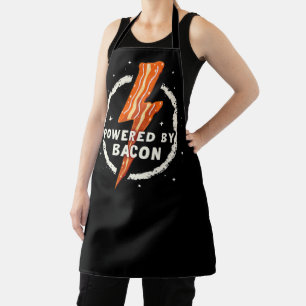 Angetrieben von Bacon Lustige Retro-Foodie-Ästheti Schürze