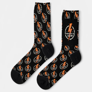 Angetrieben von Bacon Lustige Retro-Foodie-Ästheti Socken