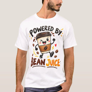 Angetrieben von Bean Juice Coffee Humor T-Shirt Gr