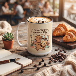Angetrieben von Boba und Vibes Süße Capybara-Tasse Zweifarbige Tasse