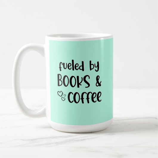 Angetrieben von Büchern Kaffeetasse (Links)