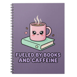 Angetrieben von Büchern und Koffein Lustiger Tasse Notizblock