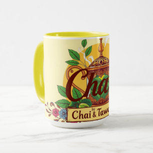 Angetrieben von Chai & Tawakkul   Blumige islamisc Tasse
