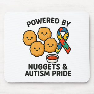 Angetrieben von Chicken Nuggets und Autism Pride M Mousepad