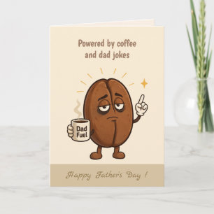 Angetrieben von Coffee Cute Coffee Bean Vatertag Karte