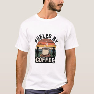 Angetrieben von Coffee Retro Camp T-Shirt