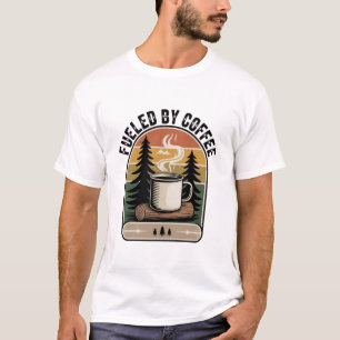 Angetrieben von Coffee Retro Camp T-Shirt