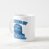 Angetrieben von Diesel-Retro-Zug-Design Kaffeetasse (Vorderseite Links)