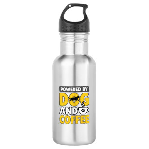 Angetrieben von Hund und Kaffee Vintage-Shirt-Desi Edelstahlflasche