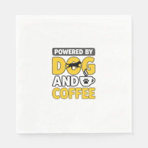 Angetrieben von Hund und Kaffee Vintage-Shirt-Desi Serviette