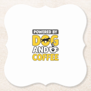 Angetrieben von Hund und Kaffee Vintage-Shirt-Desi Untersetzer