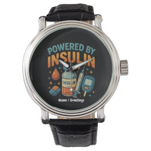 Angetrieben von Insulin Diabetes Awareness Funny Z Armbanduhr