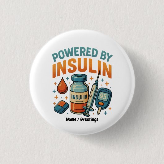 Angetrieben von Insulin Diabetes Awareness Funny Z Button (Vorderseite)