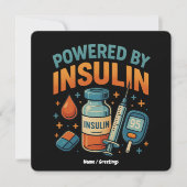 Angetrieben von Insulin Diabetes Awareness Funny Z Einladung (Vorderseite)