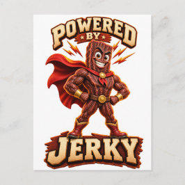 Angetrieben von Jerky Superhero Feiertagspostkarte