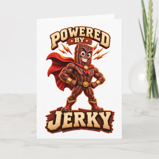 Angetrieben von Jerky Superhero Karte (Vorderseite)