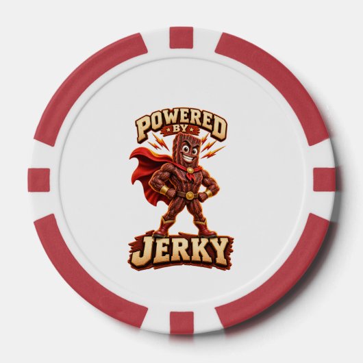 Angetrieben von Jerky Superhero Pokerchips (Vorderseite)