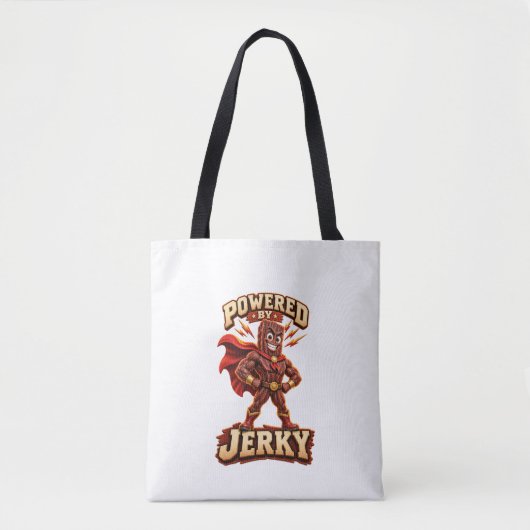 Angetrieben von Jerky Superhero Tasche (Vorderseite)