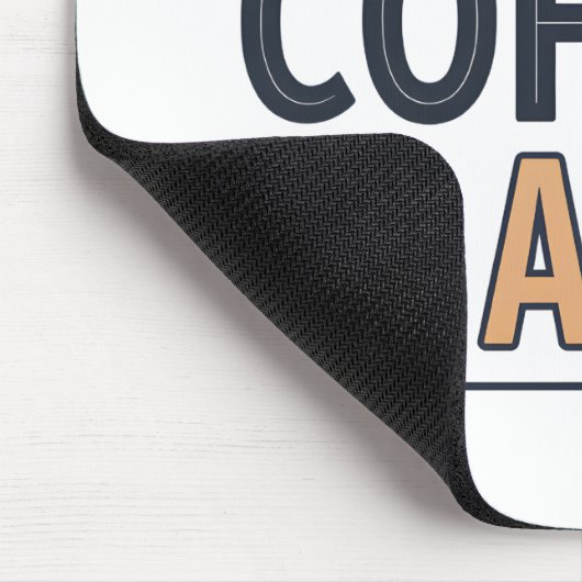 Angetrieben von Kaffee & AI Retro-Tech-Vektor Mousepad (Ecke)