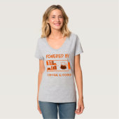 Angetrieben von Kaffee & Büchern T-Shirt (Vorderseite Vollansicht)