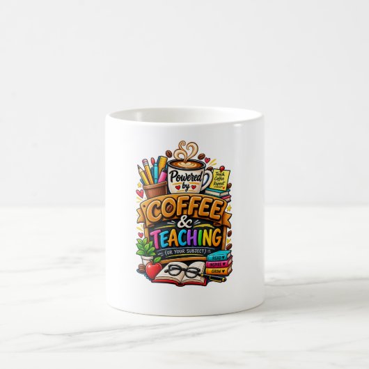 Angetrieben von Kaffee & [FACH] Kaffeetasse (Mittel)