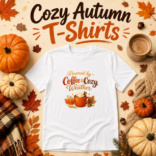Angetrieben von Kaffee & gemütlichem Wetter T-Shirt