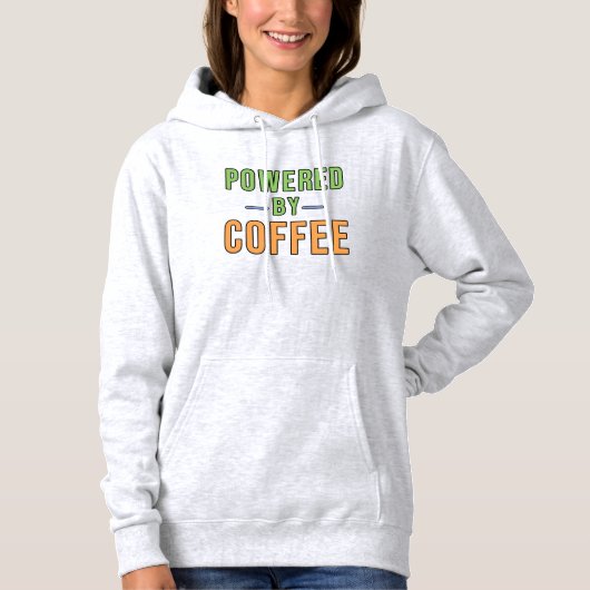 Angetrieben von Kaffee Hoodie (Vorderseite)