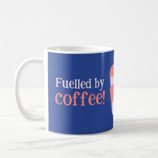 Angetrieben von Kaffee Kaffeetasse (Links)