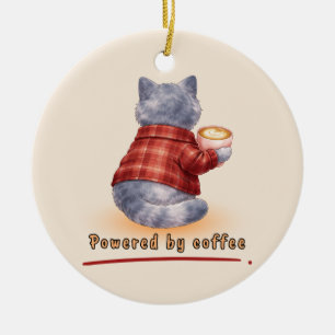 Angetrieben von Kaffee Keramik Ornament