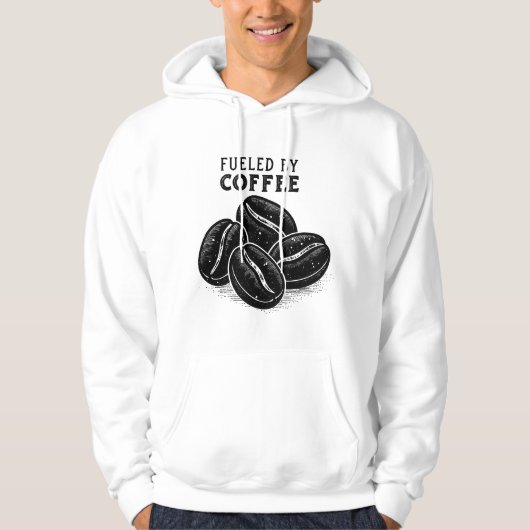 Angetrieben von Kaffee – Lustiges Kaffee-Liebhaber Hoodie (Vorderseite)