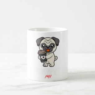 Angetrieben von Kaffee & Mopsen   Süßer Mops-Hund  Kaffeetasse