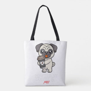 Angetrieben von Kaffee & Mopsen   Süßer Mops-Hund  Tasche