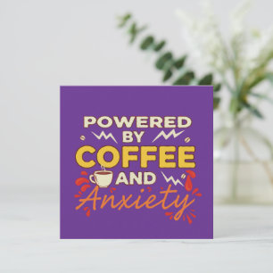 Angetrieben von Kaffee und Angst   Lustige Retro-T Einladung