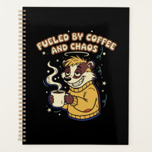 Angetrieben Von Kaffee Und Chaos Lustig Retro Dach Planer