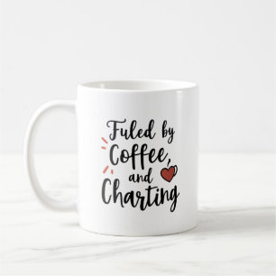 Angetrieben von Kaffee und Charting – Script Style Kaffeetasse