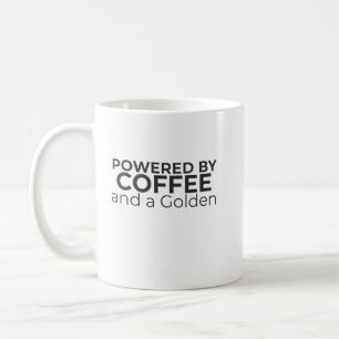 Angetrieben von Kaffee und einem Golden Retriever Kaffeetasse