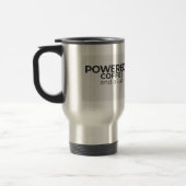 Angetrieben von Kaffee und einem Lab-Stainless-Rei Reisebecher (Links)