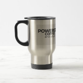 Angetrieben von Kaffee und einem Lab-Stainless-Rei Reisebecher