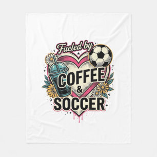 Angetrieben von Kaffee und Fußball Vintage-Shirt-D Fleecedecke