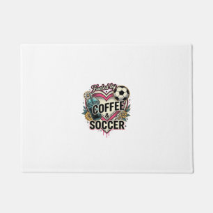 Angetrieben von Kaffee und Fußball Vintage-Shirt-D Fußmatte